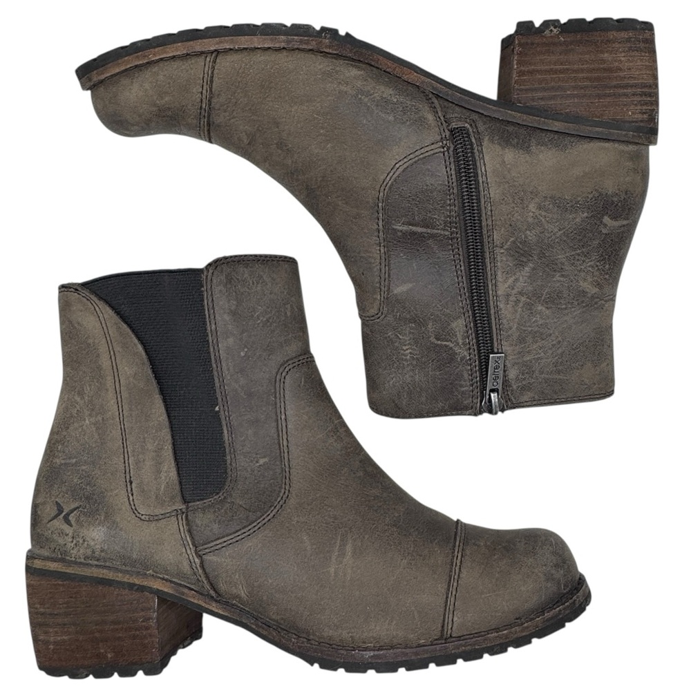 Aetrex Women’s Gray Green Leather Ankle Boots - Size 7.5-8